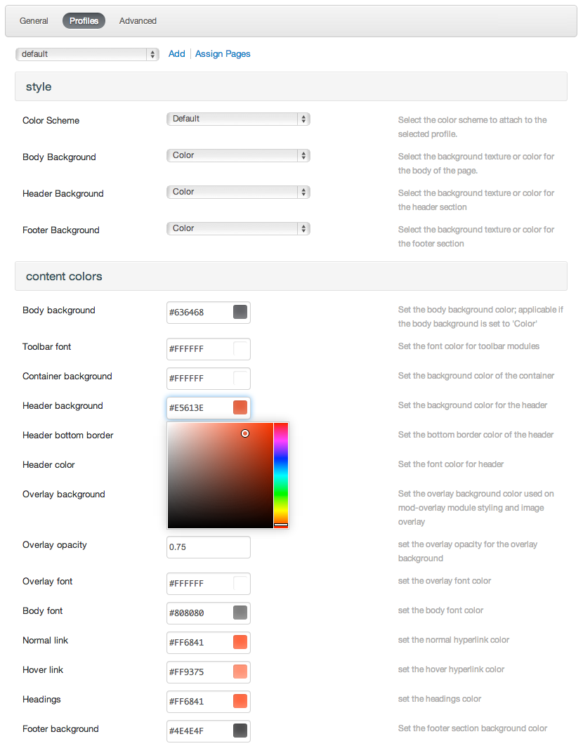 admin options