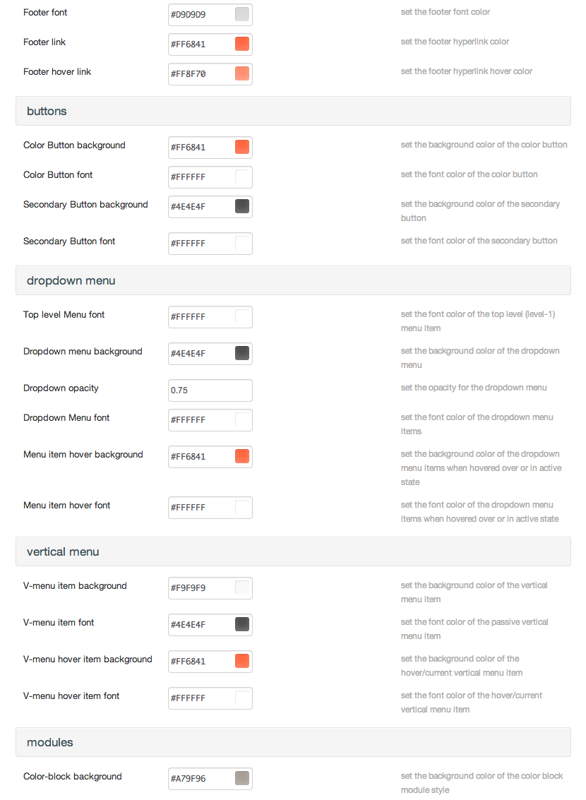 admin options